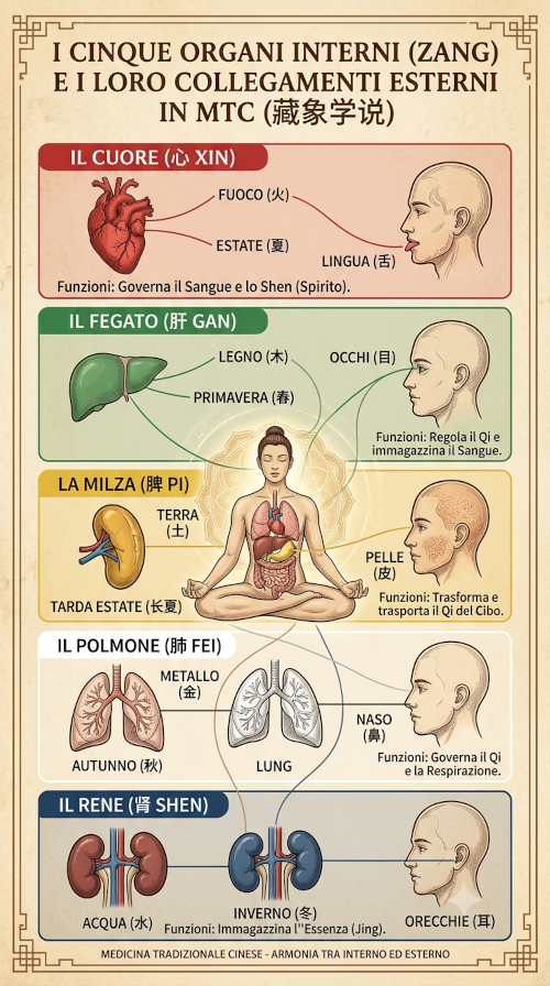 I Cinque Organi (Zang) secondo la Medicina Tradizionale Cinese
